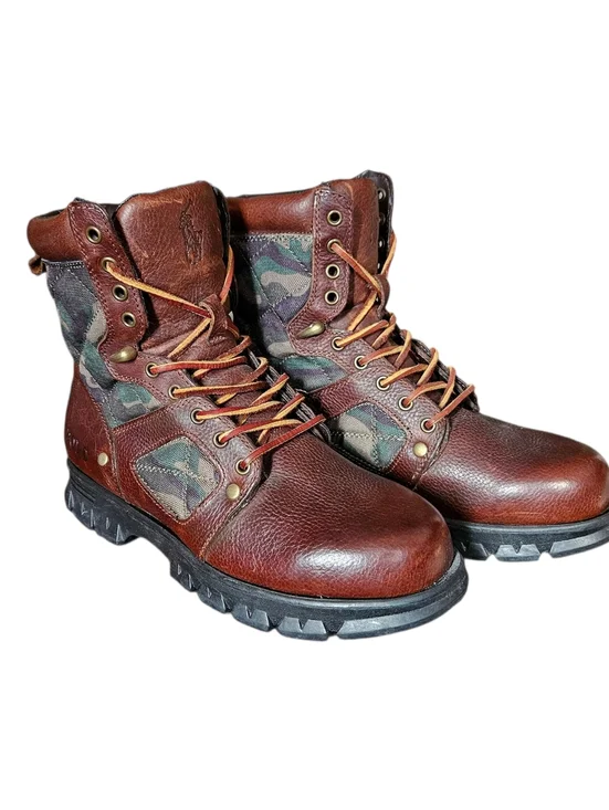 Polo Ralph Lauren | Heritage Dennison Camo Quilted Leather Lug Sole Boots | 8.5 - Picture 6 of 16